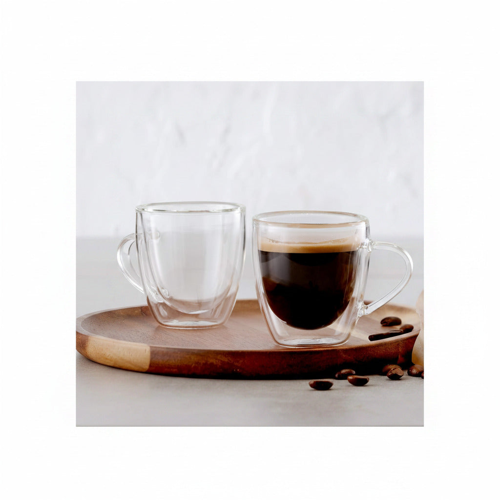 Barista Borosilicate Double Wall Insulated Glasses - Espresso cup Set of 2- 75ml