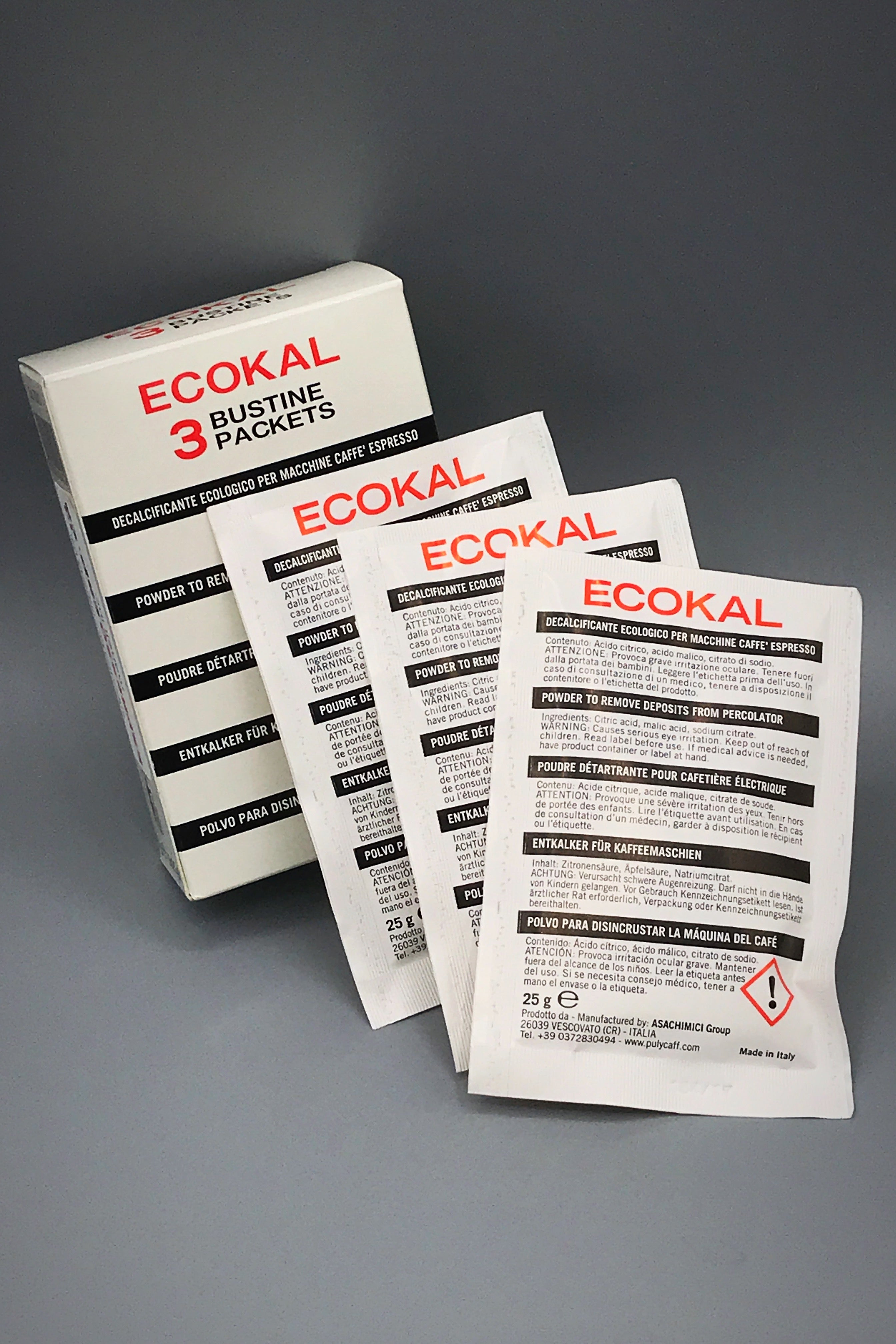 Ecokal Decalcification powder 3 pack box