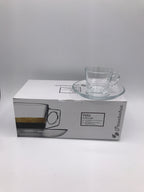 Pasabahce Vela Espresso Clear Glass Cup-Saucer Set of 6 (12pcs in total)