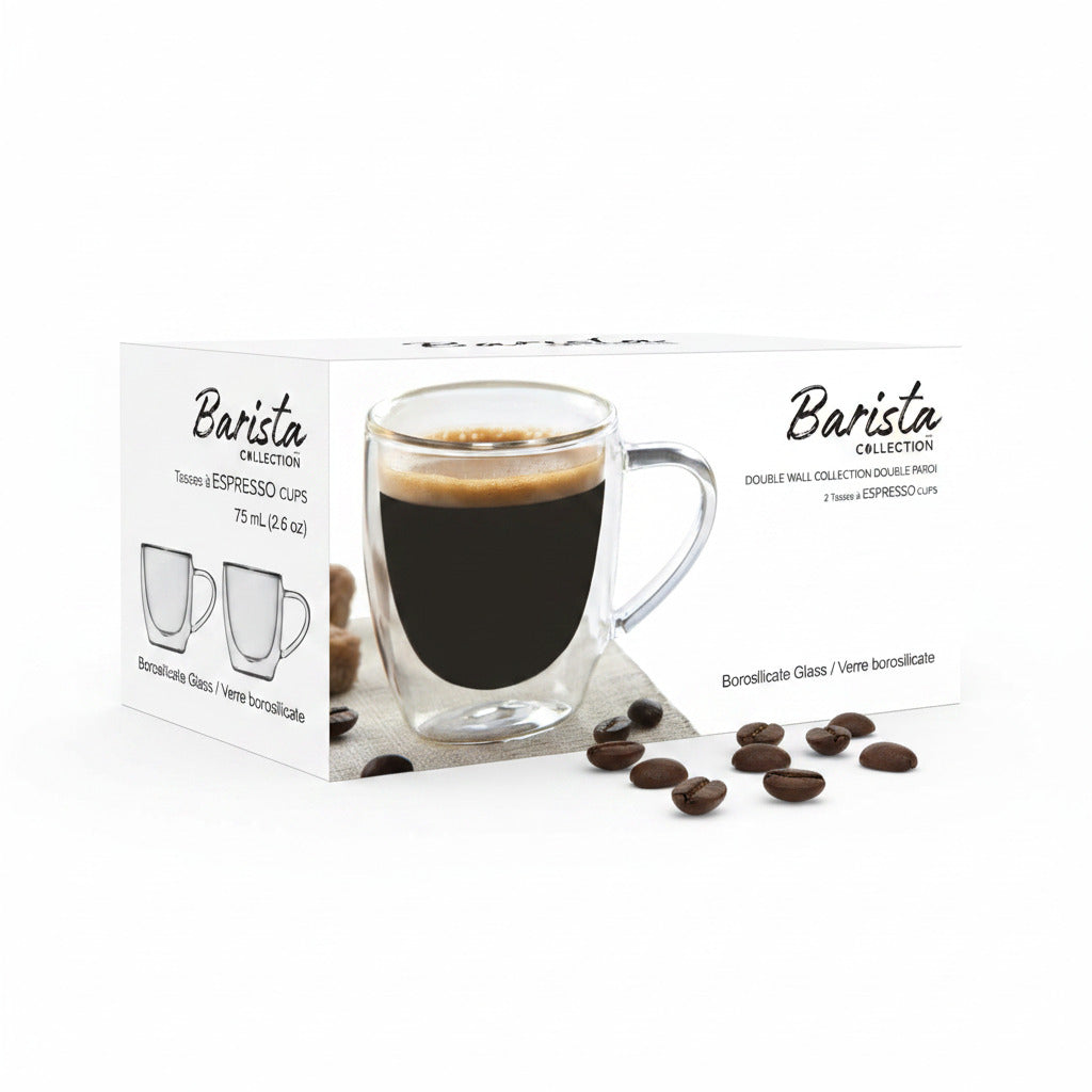 Barista Borosilicate Double Wall Insulated Glasses - Espresso cup Set of 2- 75ml