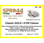 Classic GOLD / D'OR Classic - E.S.E. 44mm Coffee Pods – 50 Pc. Box – Easy Serve Espresso – Compostable Coffee Pods –