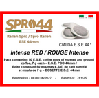 Intense RED / ROUGE Intense - E.S.E. 44mm Coffee Pods – 50 Pc. Box – Easy Serve Espresso – Compostable Coffee Pods –