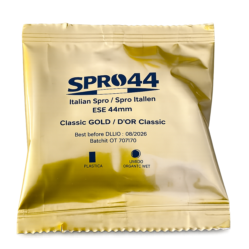 Classic GOLD / D'OR Classic - E.S.E. 44mm Coffee Pods – 50 Pc. Box – Easy Serve Espresso – Compostable Coffee Pods –