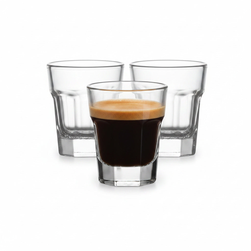 LAV Shot Glasses Set of 6 - Clear Shot Cups for Parties 45ml(1.5 Oz) - Plain Shot Glass Set Perfect for Gift and Wedding Parties