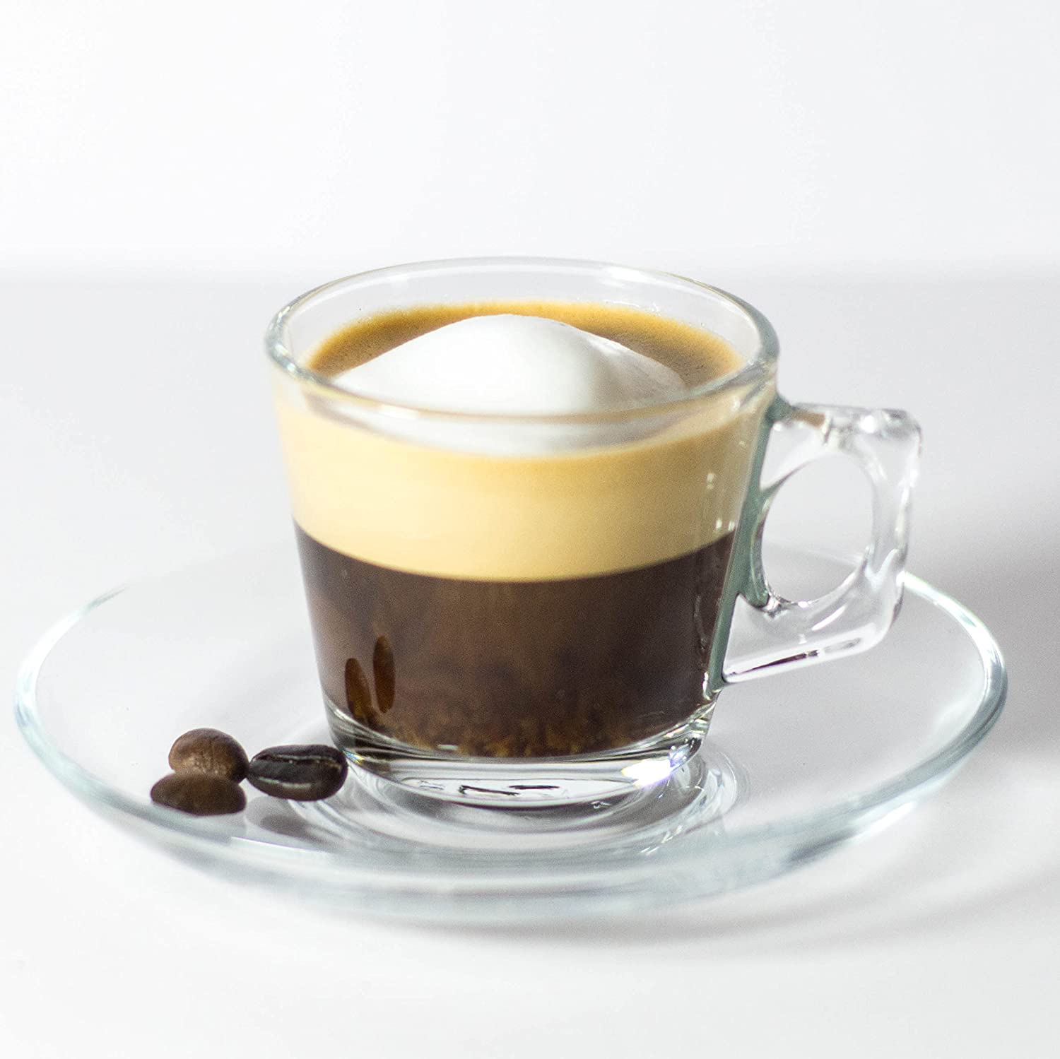 Pasabahce Vela Espresso Clear Glass Cup-Saucer Set of 6 (12pcs in total)