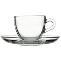 Pasabahce Basic Espresso Clear Glass Cup-Saucer Set for 6 (12pcs)