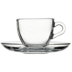Pasabahce Basic Espresso Clear Glass Cup-Saucer Set for 6 (12pcs)