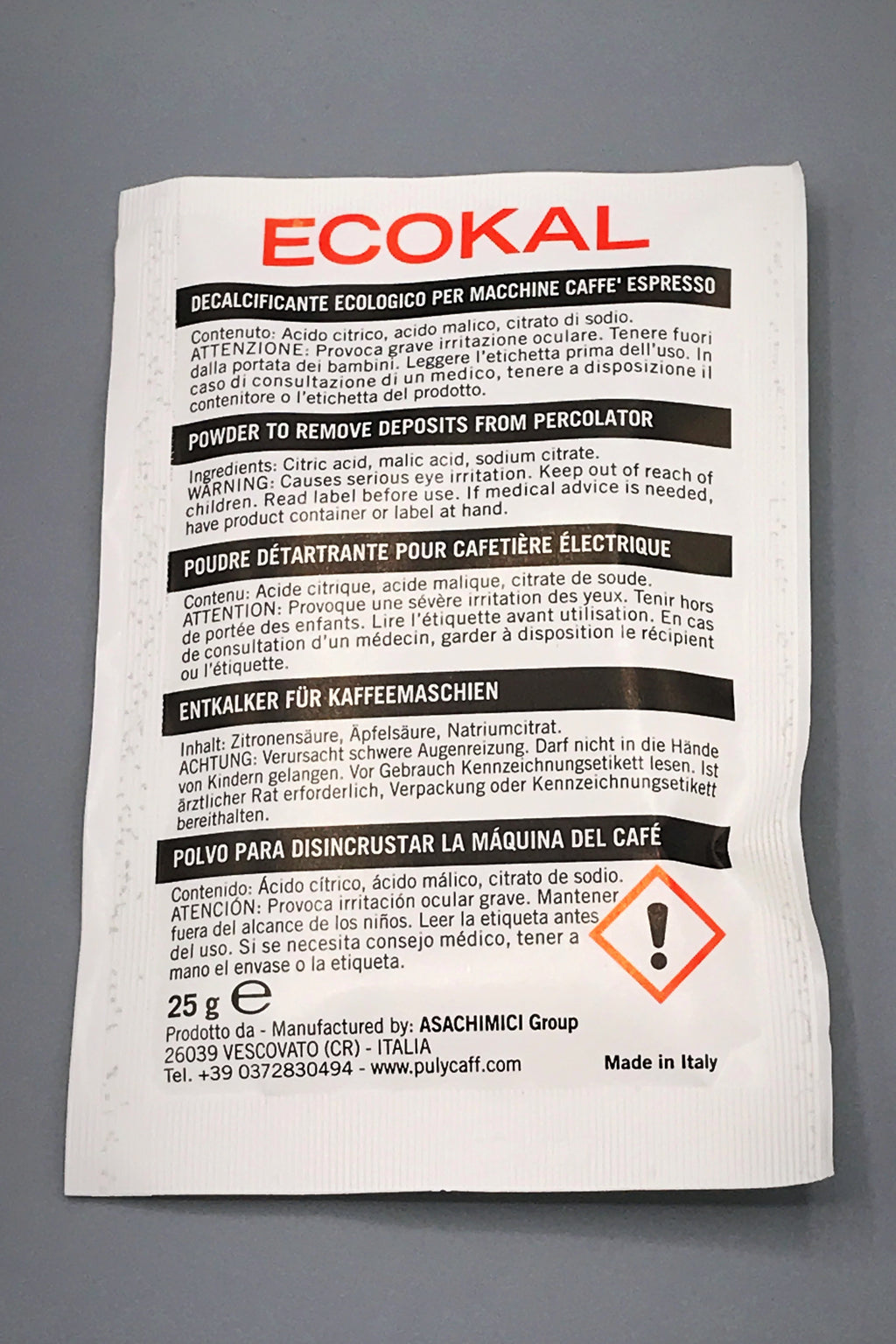 Ecokal Decalcification powder 3 pack box