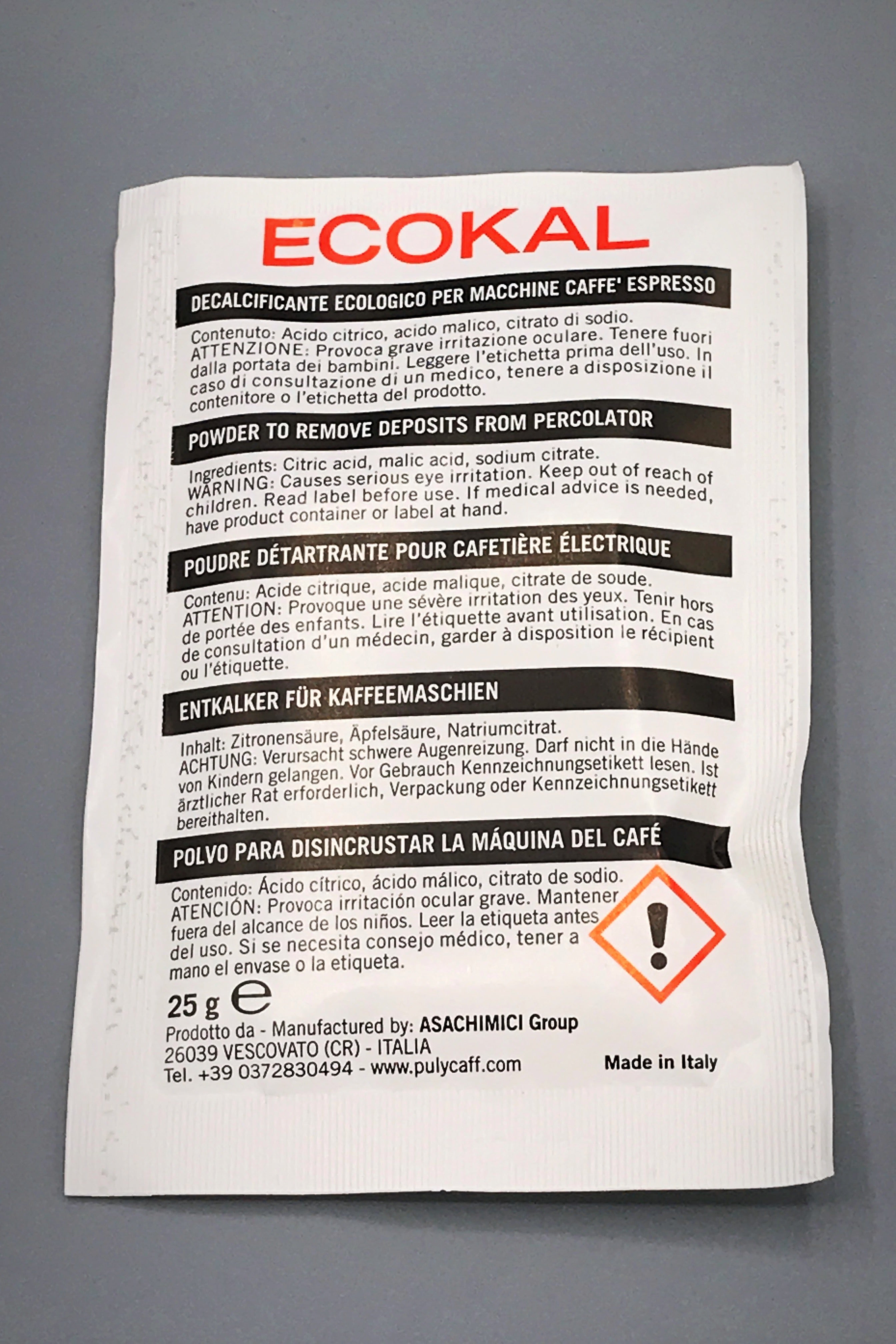 Ecokal Decalcification powder 3 pack box