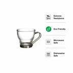 Bormioli Rocco Oslo Espresso Cup with Stainless Steel Handle, 100ml(3.5 Ounce), Set of 6